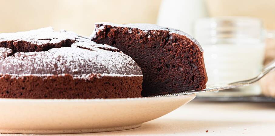 Gâteau au chocolat sans sucre, sans farine et sans matière grasse ajoutée