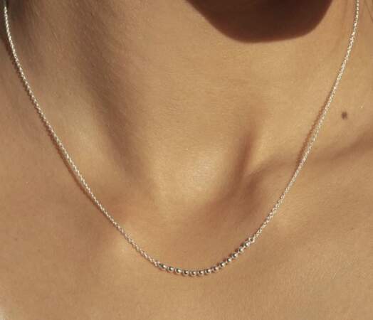 Collier chaîne barrette de perles