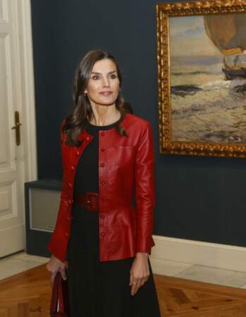 La robe Mango de la reine Letizia d'Espagne, 16 février 2023