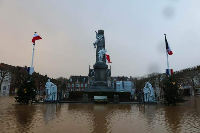Inondations à Arques, dans le Pas-de-Calais, le 3 janvier 2024.