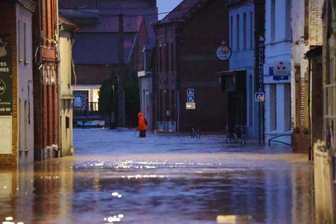 Inondations à Blendecques, dans le Pas-de-Calais, le 3 janvier 2024.