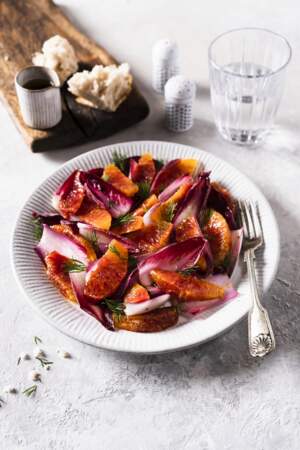 Salade de chicorée rouge et orange sanguine