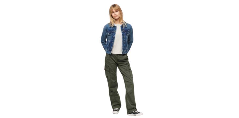 Pantalon cargo vert sapin