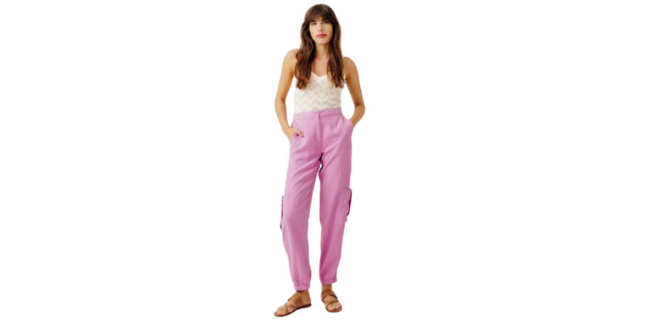 Pantalon cargo rose