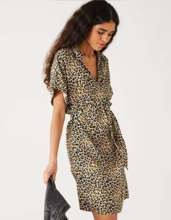 Robe courte léopard
