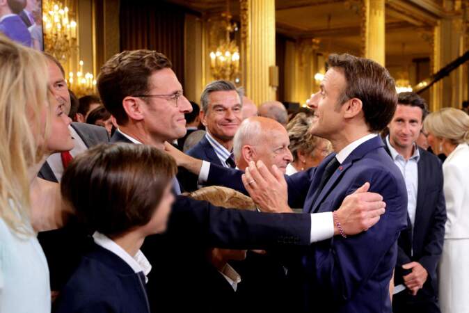 Laurent Macron et son frère Emmanuel Macron à l'Elysée