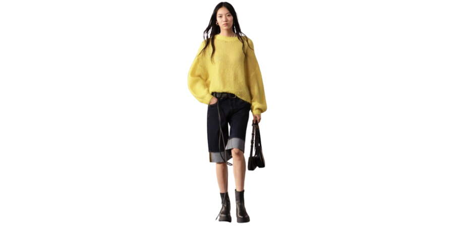 Jupe Jaune Femme Zara Taille S - Occasion En Très Bon état, Longueur Genou